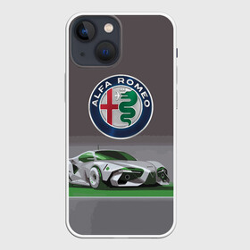 Чехол для iPhone 13 mini с принтом Alfa Romeo motorsport в Курске,  |  | Тематика изображения на принте: alfa romeo | car | italy | motorsport | prestige | автоспорт | альфа ромео | италия | престиж