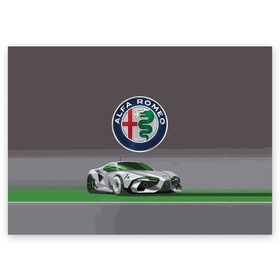Поздравительная открытка с принтом Alfa Romeo motorsport в Курске, 100% бумага | плотность бумаги 280 г/м2, матовая, на обратной стороне линовка и место для марки
 | alfa romeo | car | italy | motorsport | prestige | автоспорт | альфа ромео | италия | престиж