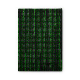 Обложка для автодокументов с принтом Matrix в Курске, натуральная кожа |  размер 19,9*13 см; внутри 4 больших “конверта” для документов и один маленький отдел — туда идеально встанут права | Тематика изображения на принте: matrix | интернет | код | компьютер | матрица | символы | хакер