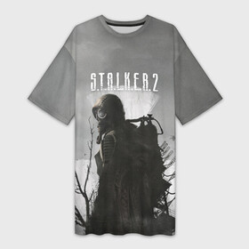 Платье-футболка 3D с принтом STALKER 2 в Курске,  |  | chernobyl | post apocalypse | pripyat | shooter | stalker | survival | zone | авария | мутанты | постапокалипсис | припять | сталкер | чернобыль | шутер