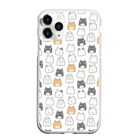 Чехол для iPhone 11 Pro Max матовый с принтом Толстые котики в Курске, Силикон |  | cute | japan | japanese | k pop | kawaii | korea | korean | детские | забавные | к поп | кавайные | кей поп | корейские | котики | коты | котята | котятки | кошки | милые | прикольные | пухленькие | пухлые | смешные | счастливые