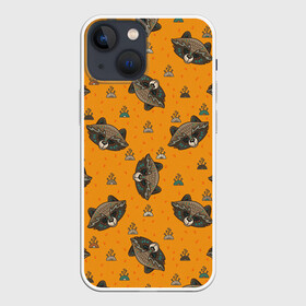 Чехол для iPhone 13 mini с принтом Енотики в Курске,  |  | art | arts | ethnic | etnic | raccoon | raccoons | tribal | енот | енотик | енотики | енотовилль | еноты | забавные | забавный | из енотов | милые | милый | много | множество | необычные | племенная | племенной | племя | рисунок