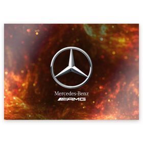 Поздравительная открытка с принтом MERCEDES / МЕРСЕДЕС в Курске, 100% бумага | плотность бумаги 280 г/м2, матовая, на обратной стороне линовка и место для марки
 | amg | auto | bens | benz | logo | merc | mercedes | mercedes benz | mersedes | moto | star | vthctltc | авто | амг | бенц | звезда | класс | лого | логотип | мерин | мерс | мерседес | мерседес бенц | мото | символ | символы | ьуксувуы