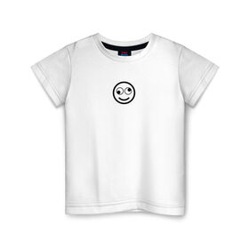 Детская футболка хлопок с принтом SMILE в Курске, 100% хлопок | круглый вырез горловины, полуприлегающий силуэт, длина до линии бедер | майка | майка смайлик | смайл | смайлик | топ