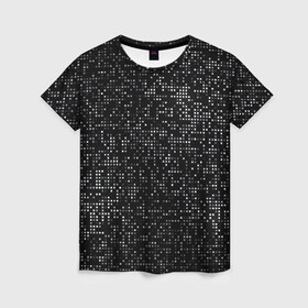 Женская футболка 3D с принтом Блестящие полутона в Курске, 100% полиэфир ( синтетическое хлопкоподобное полотно) | прямой крой, круглый вырез горловины, длина до линии бедер | halftone | hi tech | net | nets | pattern | shiny | square | texture | web | битная | биты | блестит | блестящие | в квадратик | в клетку | в клеточку | в сетку | квадратики | квадраты | паттерн | полутона | светятся | светящиеся