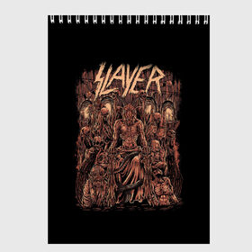 Скетчбук с принтом Slayer в Курске, 100% бумага
 | 48 листов, плотность листов — 100 г/м2, плотность картонной обложки — 250 г/м2. Листы скреплены сверху удобной пружинной спиралью | kerry king | musical group | repentless | slayer | tom araya | метал | том арайа | трэш