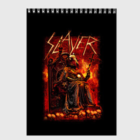 Скетчбук с принтом Slayer в Курске, 100% бумага
 | 48 листов, плотность листов — 100 г/м2, плотность картонной обложки — 250 г/м2. Листы скреплены сверху удобной пружинной спиралью | kerry king | musical group | repentless | slayer | tom araya | метал | том арайа | трэш