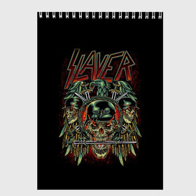 Скетчбук с принтом Slayer в Курске, 100% бумага
 | 48 листов, плотность листов — 100 г/м2, плотность картонной обложки — 250 г/м2. Листы скреплены сверху удобной пружинной спиралью | kerry king | musical group | repentless | slayer | tom araya | метал | том арайа | трэш