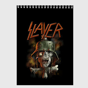 Скетчбук с принтом Slayer в Курске, 100% бумага
 | 48 листов, плотность листов — 100 г/м2, плотность картонной обложки — 250 г/м2. Листы скреплены сверху удобной пружинной спиралью | kerry king | musical group | repentless | slayer | tom araya | метал | том арайа | трэш