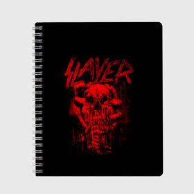 Тетрадь с принтом Slayer в Курске, 100% бумага | 48 листов, плотность листов — 60 г/м2, плотность картонной обложки — 250 г/м2. Листы скреплены сбоку удобной пружинной спиралью. Уголки страниц и обложки скругленные. Цвет линий — светло-серый
 | kerry king | musical group | repentless | slayer | tom araya | метал | том арайа | трэш