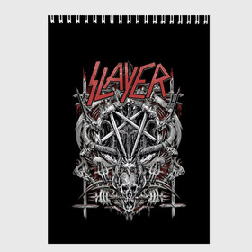 Скетчбук с принтом Slayer в Курске, 100% бумага
 | 48 листов, плотность листов — 100 г/м2, плотность картонной обложки — 250 г/м2. Листы скреплены сверху удобной пружинной спиралью | kerry king | musical group | repentless | slayer | tom araya | метал | том арайа | трэш