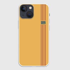 Чехол для iPhone 13 mini с принтом BARCELONA 1899 в Курске,  |  | barcelona | champions | fc | fc barcelona 20 21 | fcb | football club | league | lionel | messi | spain | sport | барселона | испания | лига | лионель | месси | спортивные | униформа | фирменые цвета | фк | футбольный клуб | чемпионов