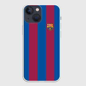 Чехол для iPhone 13 mini с принтом FC Barcelona 20 21 в Курске,  |  | barcelona | champions | fc | fc barcelona 20 21 | fcb | football club | league | lionel | messi | spain | sport | барселона | испания | лига | лионель | месси | спортивные | униформа | фирменые цвета | фк | футбольный клуб | чемпионов