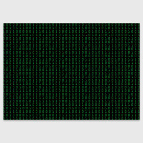 Поздравительная открытка с принтом Бинарный код в Курске, 100% бумага | плотность бумаги 280 г/м2, матовая, на обратной стороне линовка и место для марки
 | 1 и 0 | binary | computer | green | matrix | programming | stream | streaming | system | бинарный | буквы | двоичная | двоичный | единицы | зеленые | код | кода | компьютерный | матрица | нули | поток | программирование | символы