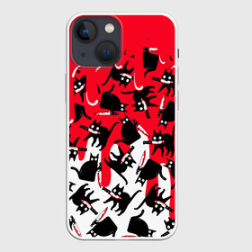 Чехол для iPhone 13 mini с принтом WHAT CAT в Курске,  |  | art | black | black cat | cat | dark | dark cat | what | what cat | what mem | арт | вопрос | интернет мем | кот | кот арт | кот мем | кошачье лицо | кошачья мордочка | мем | нож | прикол | прикольный кот | убица | чёрный | чёрный кот