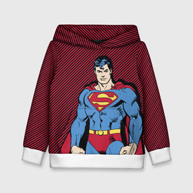 Детская толстовка 3D с принтом I am your Superman в Курске, 100% полиэстер | двухслойный капюшон со шнурком для регулировки, мягкие манжеты на рукавах и по низу толстовки, спереди карман-кенгуру с мягким внутренним слоем | man | steel | superman | vdzajul | супермен | супермэн