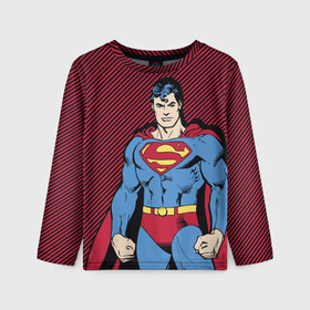 Детский лонгслив 3D с принтом I am your Superman в Курске, 100% полиэстер | длинные рукава, круглый вырез горловины, полуприлегающий силуэт
 | man | steel | superman | vdzajul | супермен | супермэн