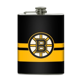 Фляга с принтом BOSTON BRUINS NHL в Курске, металлический корпус | емкость 0,22 л, размер 125 х 94 мм. Виниловая наклейка запечатывается полностью | black | boston | bruins | hockey | ice | logo | nhl | sport | usa | бостон | брюинз | логотип | нхл | спорт | хоккей