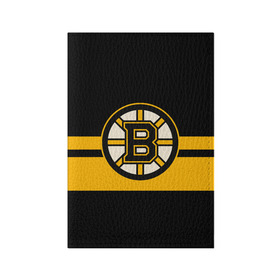 Обложка для паспорта матовая кожа с принтом BOSTON BRUINS NHL в Курске, натуральная матовая кожа | размер 19,3 х 13,7 см; прозрачные пластиковые крепления | black | boston | bruins | hockey | ice | logo | nhl | sport | usa | бостон | брюинз | логотип | нхл | спорт | хоккей