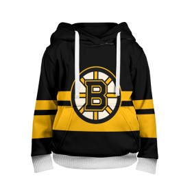 Детская толстовка 3D с принтом BOSTON BRUINS NHL в Курске, 100% полиэстер | двухслойный капюшон со шнурком для регулировки, мягкие манжеты на рукавах и по низу толстовки, спереди карман-кенгуру с мягким внутренним слоем | black | boston | bruins | hockey | ice | logo | nhl | sport | usa | бостон | брюинз | логотип | нхл | спорт | хоккей