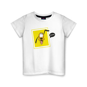 Детская футболка хлопок с принтом Плуто в Курске, 100% хлопок | круглый вырез горловины, полуприлегающий силуэт, длина до линии бедер | pluto | плуто