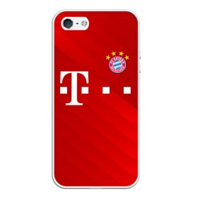 Чехол для iPhone 5/5S матовый с принтом FC Bayern Munchen Форма в Курске, Силикон | Область печати: задняя сторона чехла, без боковых панелей | Тематика изображения на принте: 