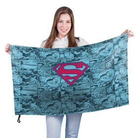 Флаг 3D с принтом Man of steel в Курске, 100% полиэстер | плотность ткани — 95 г/м2, размер — 67 х 109 см. Принт наносится с одной стороны | man | steel | superman | vdzajul | супермен | супермэн