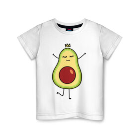 Детская футболка хлопок с принтом Милое авокадо в Курске, 100% хлопок | круглый вырез горловины, полуприлегающий силуэт, длина до линии бедер | авокадо | милое