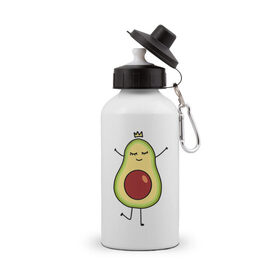 Бутылка спортивная с принтом Милое авокадо в Курске, металл | емкость — 500 мл, в комплекте две пластиковые крышки и карабин для крепления | Тематика изображения на принте: авокадо | милое
