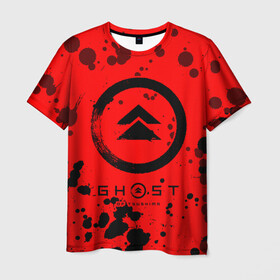 Мужская футболка 3D с принтом GHOST OF TSUSHIMA в Курске, 100% полиэфир | прямой крой, круглый вырез горловины, длина до линии бедер | game | games | ghost | ghost of tsushima | japan | logo | samurai | symbol | tsushima | игра | игры | лого | логотипы | призрак | призрак цусимы | самураи | самурай | символ | символы | цусимы | япония | японская | японские | японский