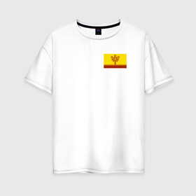 Женская футболка хлопок Oversize с принтом Чувашская Республика в Курске, 100% хлопок | свободный крой, круглый ворот, спущенный рукав, длина до линии бедер
 | 21 регион | герб | республика | чувашия