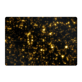 Магнитный плакат 3Х2 с принтом Золотые звёзды в Курске, Полимерный материал с магнитным слоем | 6 деталей размером 9*9 см | блеск | звёзды | золото | ночь | сияние | темнота | черный