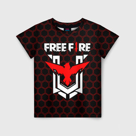 Детская футболка 3D с принтом FREE FIRE / ФРИ ФАЕР в Курске, 100% гипоаллергенный полиэфир | прямой крой, круглый вырез горловины, длина до линии бедер, чуть спущенное плечо, ткань немного тянется | afth | ahb | ahbafth | fire | fps | free | freefire | garena | logo | master | mobile | online | акуу | акууашку | ашку | гарена | игра | игры | лого | логотип | логотипы | мастер | мобильная | нож | онлайн | символ | символы | фаер | фире | фпс 