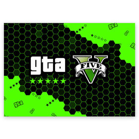 Поздравительная открытка с принтом GTA 5 / ГТА 5 в Курске, 100% бумага | плотность бумаги 280 г/м2, матовая, на обратной стороне линовка и место для марки
 | andreas | auto | game | games | grand | gta | gta 5 | gta online | gta5 | gtaonline | logo | online | san | theft | unf | автоугонщик | андреас | великий | гта | гта 5 | гта онлайн | гта5 | гтаонлайн | игра | игры | лого | логотипы | онлайн | пеф