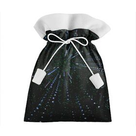 Подарочный 3D мешок с принтом Свет сияние погружение блики в Курске, 100% полиэстер | Размер: 29*39 см | абстракция | блики | звезды | космос | линии | погружение | полет | путь | свет | сияние | темный | точки