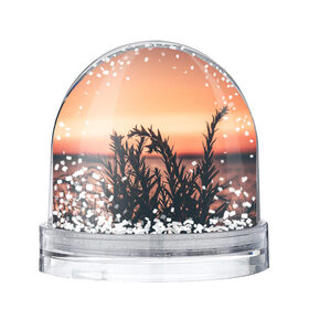 Снежный шар с принтом Трава растение закат силуэт в Курске, Пластик | Изображение внутри шара печатается на глянцевой фотобумаге с двух сторон | закат | кусты | лето | на каждый день | природа | рассвет | растение | свет | силуэт