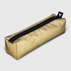 Пенал 3D с принтом Золотой песок в Курске, 100% полиэстер | плотная ткань, застежка на молнии | блеск | блёстки | золото | песок | розовое золото | розовый | сияние | стразы