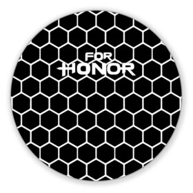 Коврик для мышки круглый с принтом FOR HONOR в Курске, резина и полиэстер | круглая форма, изображение наносится на всю лицевую часть | for honor | game | за честь | игра | онор | фор хонор