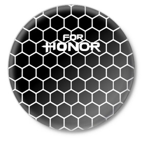 Значок с принтом FOR HONOR в Курске,  металл | круглая форма, металлическая застежка в виде булавки | for honor | game | за честь | игра | онор | фор хонор