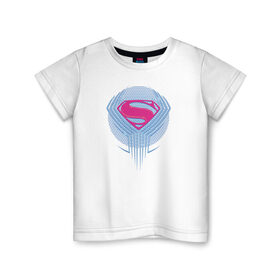 Детская футболка хлопок с принтом Superman в Курске, 100% хлопок | круглый вырез горловины, полуприлегающий силуэт, длина до линии бедер | Тематика изображения на принте: justice league movie (2017) | superman | vdpartat | знак | лига справедливости | логотип | супермен