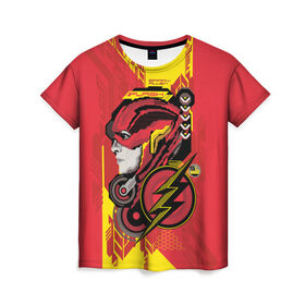 Женская футболка 3D с принтом The Flash в Курске, 100% полиэфир ( синтетическое хлопкоподобное полотно) | прямой крой, круглый вырез горловины, длина до линии бедер | Тематика изображения на принте: flash | justice league movie | vdpartat | лига справедливости | супер герои | флеш