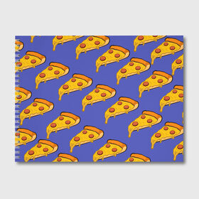 Альбом для рисования с принтом Кусочки пиццы в Курске, 100% бумага
 | матовая бумага, плотность 200 мг. | Тематика изображения на принте: pizza | колбаски | кусочки пиццы | паперонни | пицца | сырная пицца