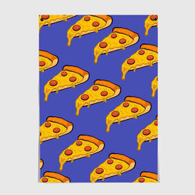 Постер с принтом Кусочки пиццы в Курске, 100% бумага
 | бумага, плотность 150 мг. Матовая, но за счет высокого коэффициента гладкости имеет небольшой блеск и дает на свету блики, но в отличии от глянцевой бумаги не покрыта лаком | pizza | колбаски | кусочки пиццы | паперонни | пицца | сырная пицца