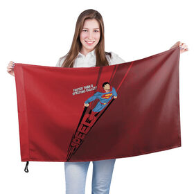 Флаг 3D с принтом SPEED в Курске, 100% полиэстер | плотность ткани — 95 г/м2, размер — 67 х 109 см. Принт наносится с одной стороны | man | steel | superman | vdzajul | супермен | супермэн