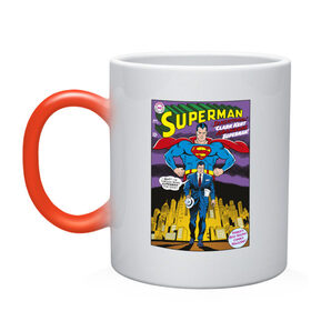 Кружка хамелеон с принтом Clark Kent в Курске, керамика | меняет цвет при нагревании, емкость 330 мл | Тематика изображения на принте: man | steel | superman | vdzajul | супермен | супермэн