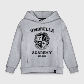 Детское худи Oversize хлопок с принтом The Umbrella Academy в Курске, френч-терри — 70% хлопок, 30% полиэстер. Мягкий теплый начес внутри —100% хлопок | боковые карманы, эластичные манжеты и нижняя кромка, капюшон на магнитной кнопке | the umbrella academy | umbrella | академия амбрелла | амбрелла | герб | зонтик