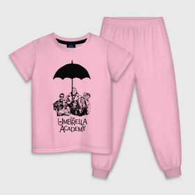 Детская пижама хлопок с принтом Академия Амбрелла в Курске, 100% хлопок |  брюки и футболка прямого кроя, без карманов, на брюках мягкая резинка на поясе и по низу штанин
 | the umbrella academy | umbrella | академия амбрелла | амбрелла | герб | зонтик