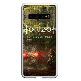 Чехол для Samsung Galaxy S10 с принтом Horizon Forbidden West в Курске, Силикон | Область печати: задняя сторона чехла, без боковых панелей | aloy | guerrilla games | horizon forbidden west | hunt | zero dawn | горизонт | запретный запад | игры | нулевой рассвет | охота | элой