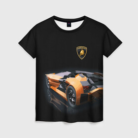 Женская футболка 3D с принтом Lamborghini в Курске, 100% полиэфир ( синтетическое хлопкоподобное полотно) | прямой крой, круглый вырез горловины, длина до линии бедер | bolide | car | italy | lamborghini | motorsport | power.prestige | автомобиль | автоспорт | болид | италия | ламборгини | мощь | престиж