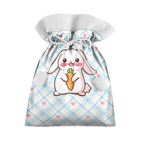 Подарочный 3D мешок с принтом Милый зайка в Курске, 100% полиэстер | Размер: 29*39 см | Тематика изображения на принте: веган | вегетарианец | животное | зайцы | зайчик | зайчонок | заяц | кролик | кроль | крольчонок | овощи | пушистик